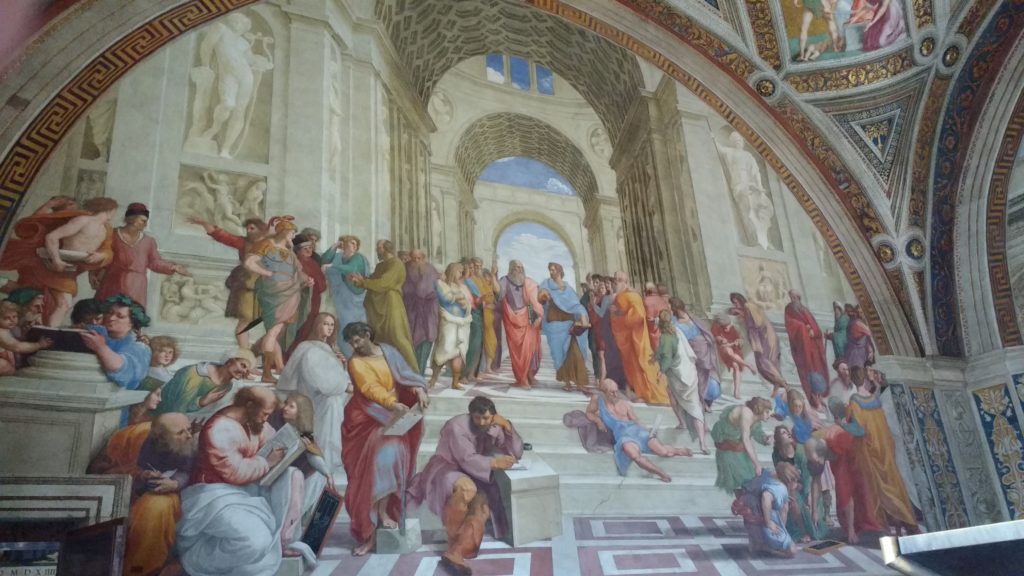 Escola de Atenas, uma das pinturas das Salas de Rafael