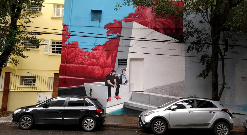 Arte de rua linda no bairro dos Pinheiros