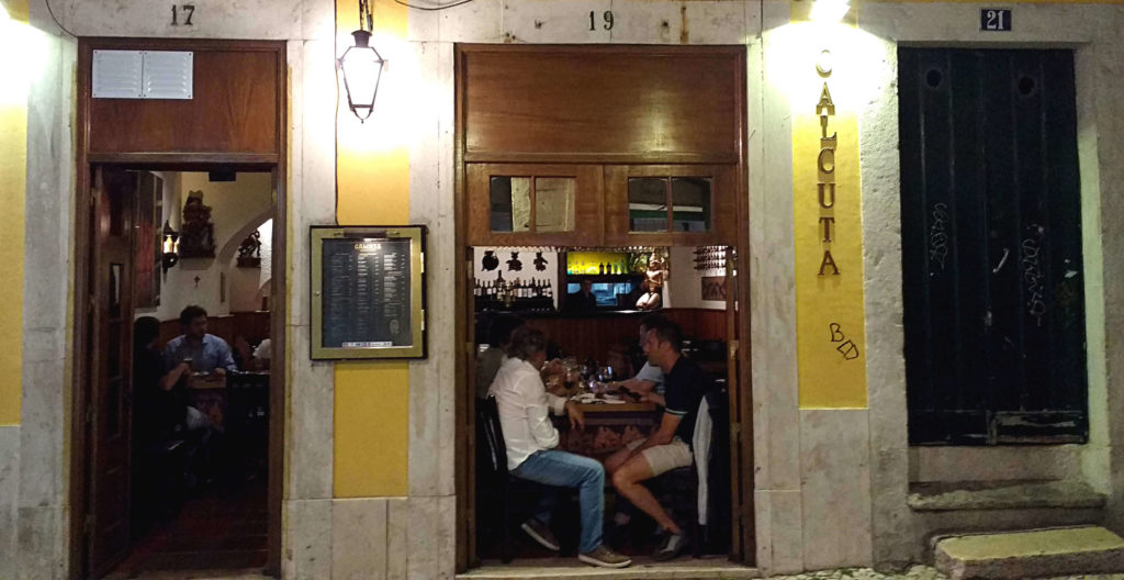 Restaurante indiano Calcutá, no Bairro Alto