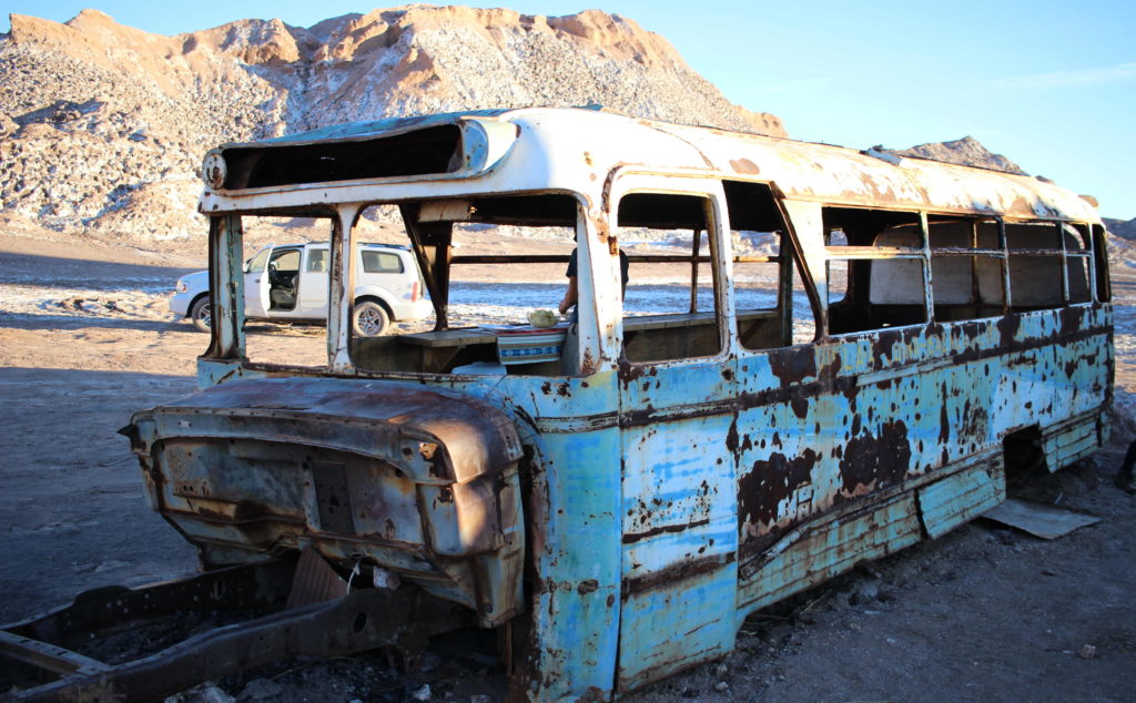 O ônibus abandonado no Vale del Bus